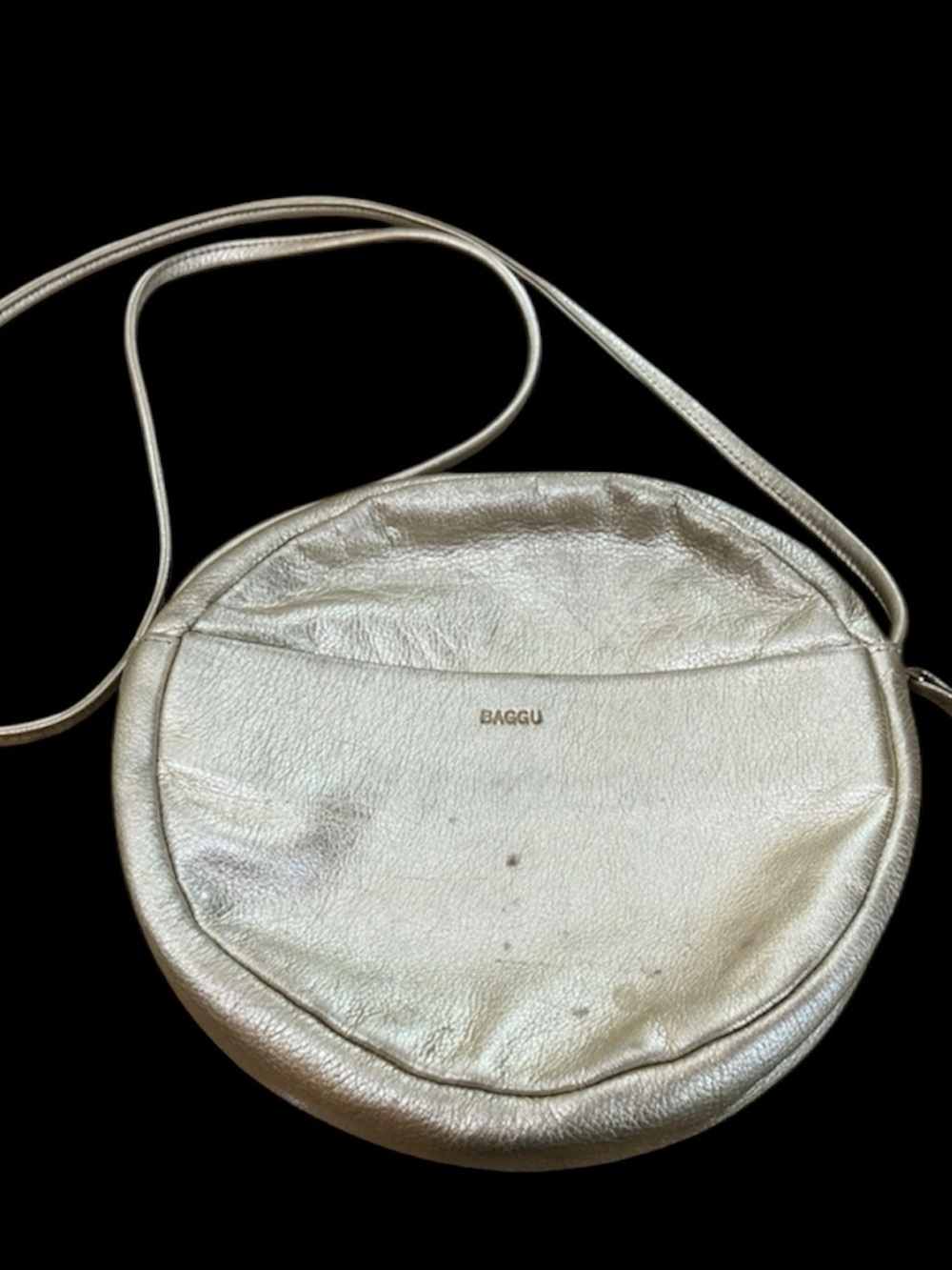 āØBAGGUāØMetallic Gold Round Crossbody Purse